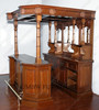 6.5ft Solid Honey Mahogany English Canopy Pub Bar