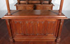 Solid Mahogany English Canopy Pub Bar with Stained Glass