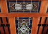 6.5ft Mahogany Canopy Pub Bar with Stained Glass