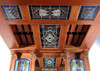 6.5ft Mahogany Canopy Pub Bar with Stained Glass