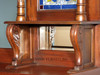 6.5ft Mahogany Canopy Pub Bar with Stained Glass