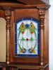6.5ft Mahogany Canopy Pub Bar with Stained Glass
