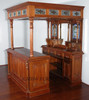 6.5ft Mahogany Canopy Pub Bar with Stained Glass