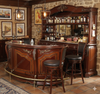 Solid Mahogany Italian Marble Top Pub Bar