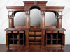 12ft Mahogany L- Shape  Pub Bar w/ Marble Top