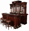 9ft Mahogany Del Monte Pub Tavern Bar w/ Mirrors & Brass Rail