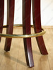 Pair of 2 Solid Mahogany Leather Swivel Bar Stools