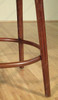 Pair 2 Mahogany Genuine Black Leather Swivel Barstools