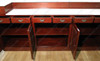 14ft Red Mahogany Edwardian Club Bar  w/ 5 Leather Barstools