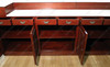 14ft Red Mahogany Edwardian Club Bar  w/ 5 Leather Barstools