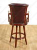 14ft Red Mahogany Edwardian Club Bar  w/ 5 Leather Barstools