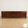 14ft Red Mahogany Edwardian Club Bar  w/ 5 Leather Barstools