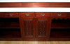 14ft Red Mahogany Edwardian Club Bar  w/ 5 Leather Barstools