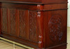 14ft Red Mahogany Edwardian Club Bar  w/ 5 Leather Barstools