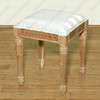 Solid Rosewood Unfinished Stool w/ Striped Fabric