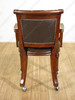 Solid Mahogany Leather Upholstered Arm Chair w/ Casters