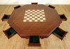 58" Mahogany Reversible Recreational Poker Game Table