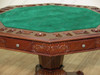5pc Mahogany Poker/Game Table Set w/ 4 Leather Chairs