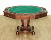 5pc Mahogany Poker/Game Table Set w/ 4 Leather Chairs