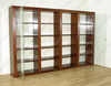 Mahogany 20 Tier Open Bookshelf Bookcase w/ 4 Glass Doors