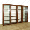 Mahogany 20 Tier Open Bookshelf Bookcase w/ 4 Glass Doors