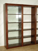 Mahogany 20 Tier Open Bookshelf Bookcase w/ 4 Glass Doors