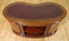 Italian Style Burl Mahogany Kidney Desk w/ Leather