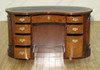Italian Style Burl Mahogany Kidney Desk w/ Leather
