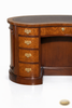Burl Mahogany Kidney Shape Desk w/ Leather