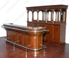 9ft Mahogany Mirror back Pub Bar w/ Marble Top