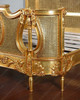 Antiqued Gold Leaf & Rattan Regency Bed