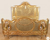 Antiqued Gold Leaf & Rattan Regency Bed