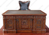 6ft Walnut Oval Office Resolute Desk w/ Leather Top