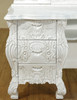 Distressed White French Rococo Vanity Dresser w/ Trifold Mirror