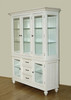 Antiqued White 3 Door Curio Display China Cabinet