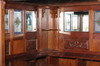 8ft Carved Mahogany Corner Canopy Bar w/ Stained Glass