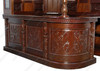 7.5ft Solid Mahogany Corner Canopy Bar w/ Leaded Stained Glass