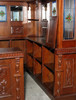 8ft Carved Mahogany Corner Canopy Bar w/ Stained Glass