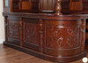 8ft Carved Mahogany Corner Canopy Bar w/ Stained Glass