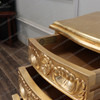 Gold Leaf Rococo 3 Drawer Nightstand / Bedside Table / Chest