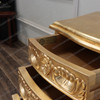 Gold Leaf Rococo 3 Drawer Nightstand / Bedside Table / Chest