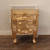 Gold Leaf Rococo 3 Drawer Nightstand / Bedside Table / Chest