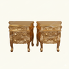 Gold Leaf Rococo 3 Drawer Nightstand / Bedside Table / Chest