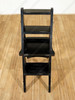 Solid Mahogany Rustic Distressed Black Ladder Chair Library Step Stool