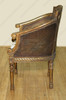 French Antiqued Gold & Rattan Occasional Chair