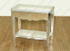 Silver Mirrored One Drawer End Side Table w/ Shelf