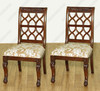 Mahogany Pierced Back Dining Side Chairs Pair (2)