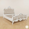 White Upholstered Rococo Bed