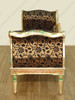 7ft Antiqued Gold Upholstered Bed Bench Chaise
