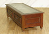 5ft Distressed Walnut 2 Drawer Rectangular Coffee Table w/ Glass Top